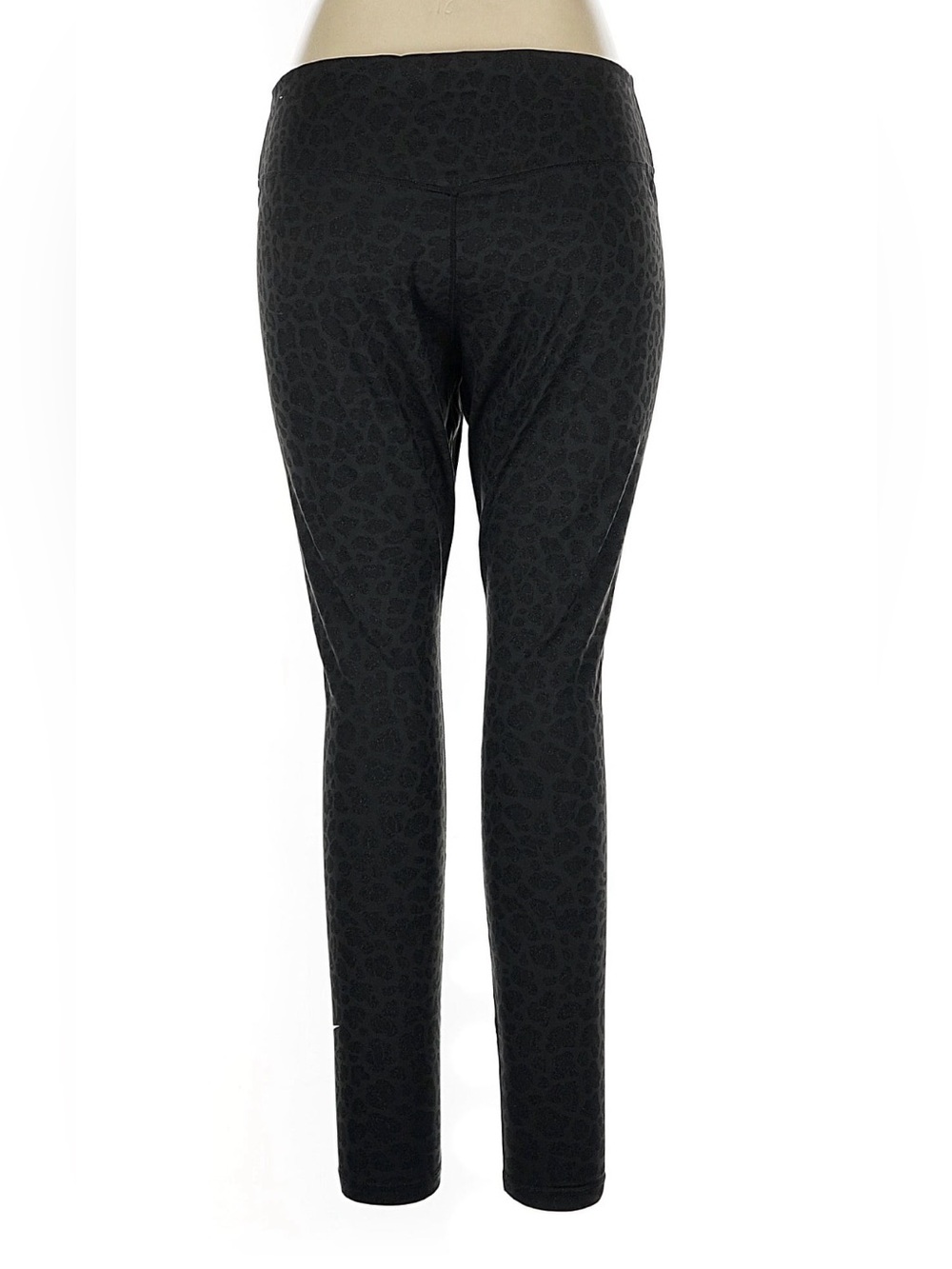 High-Waist Black Glitter Leopard Print Leggings - Picture 2 of 2